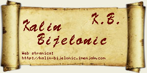 Kalin Bijelonić vizit kartica